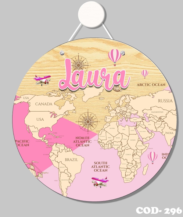 Quadro porta (Mapa do mundo)