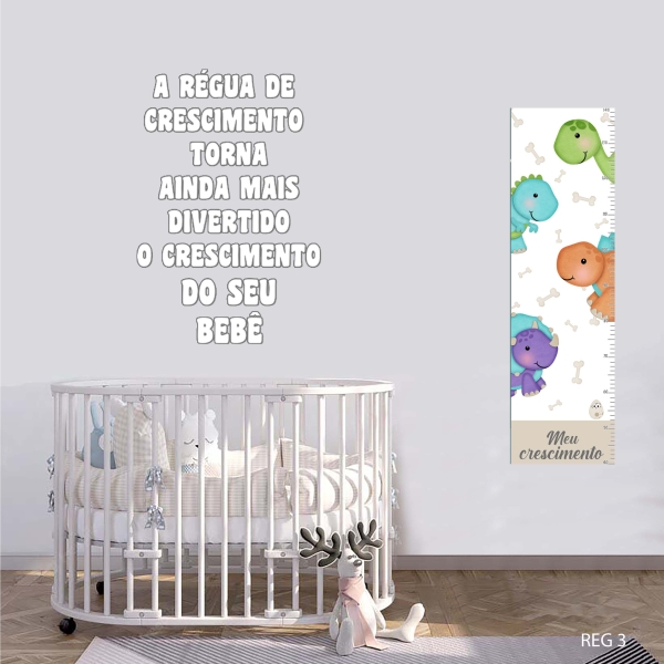 Régua de crescimento Dinossauro