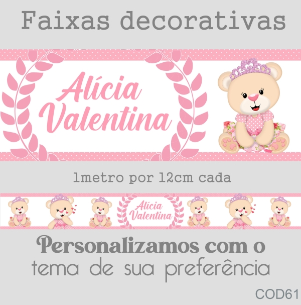 Faixa Ursinha Princesa