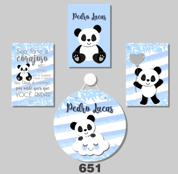 Panda (Plaquinhas MDF)