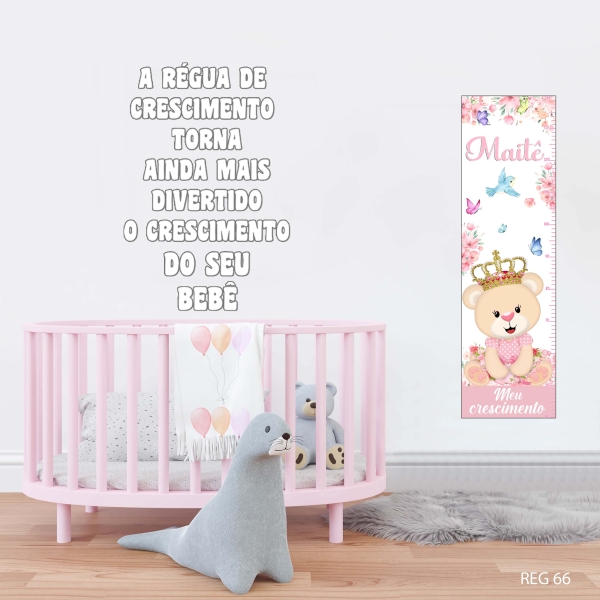 Régua de crescimento Ursinha Princesa