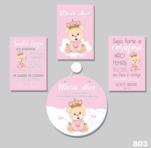 Ursinha Princesa (Plaquinhas MDF)
