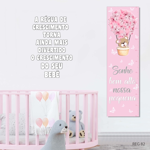 Régua de crescimento Ursinha Balão floral