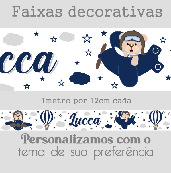 Faixa ursinho Aviador azul marinho