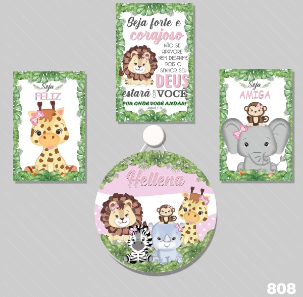 Safari menina (Plaquinhas MDF)