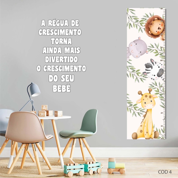 Régua de crescimento Safari Menino