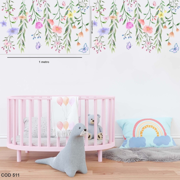 Adesivos De Parede Infantil Raminhos Floral Jardim Encantado - Image 2