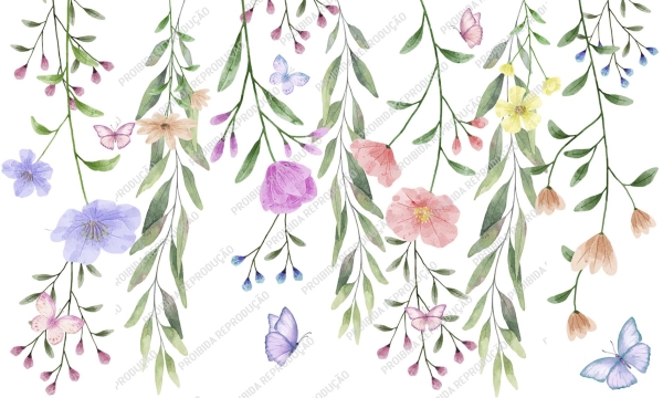Adesivos De Parede Infantil Raminhos Floral Jardim Encantado - Image 3