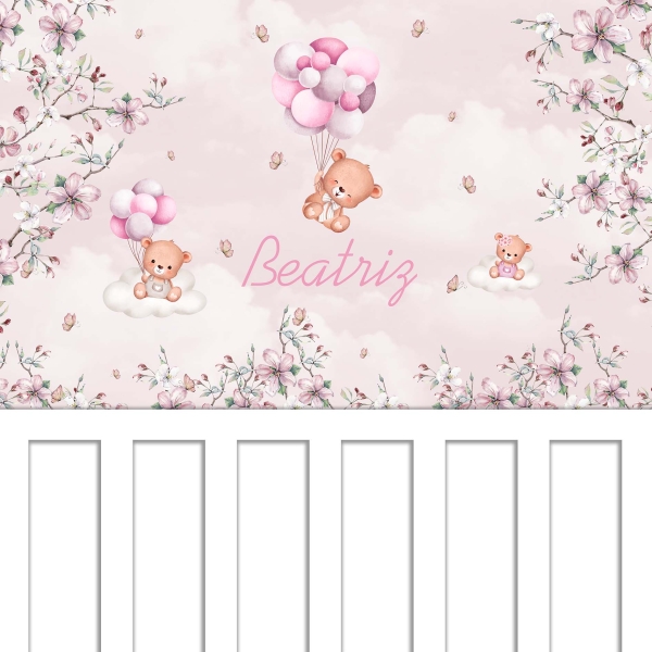 Papel de parede autocolante Ursinha com balões - Image 3