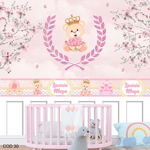 Papel de parede autocolante Ursinha Princesa