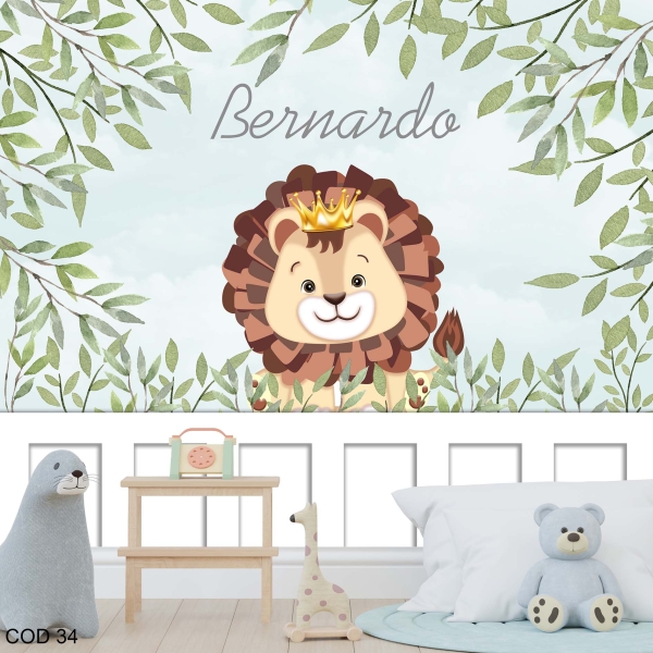 Papel de parede autocolante Leãozinho rei da floresta