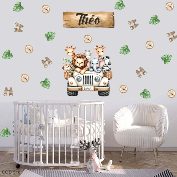 Safari baby menino (Adesivo de parede)