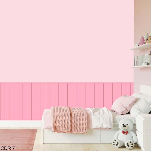 Painel meia parede efeito ripas de Madeira rosa Princesa