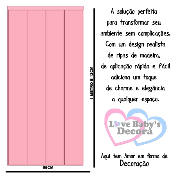 Painel meia parede efeito ripas de Madeira rosa Princesa - Image 3