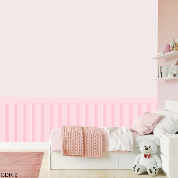 Painel meia parede Efeito relevo Rosa bebê
