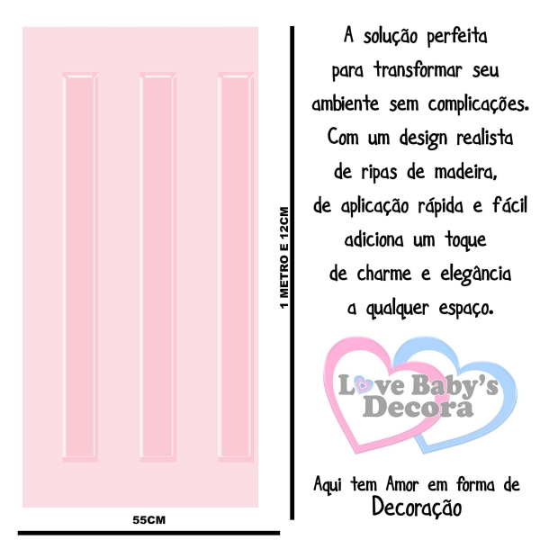 Painel meia parede Efeito relevo Rosa bebê - Image 3