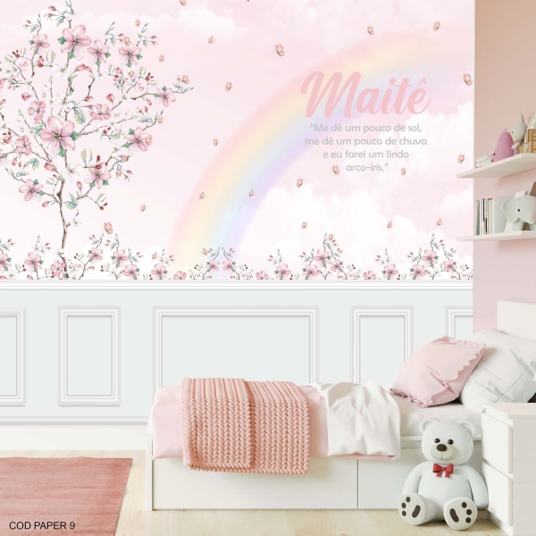 Papel de parede autocolante Bebê arco-íris